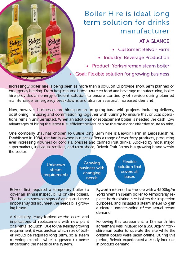 A case study layout text and pictures about Belvoir Farms 